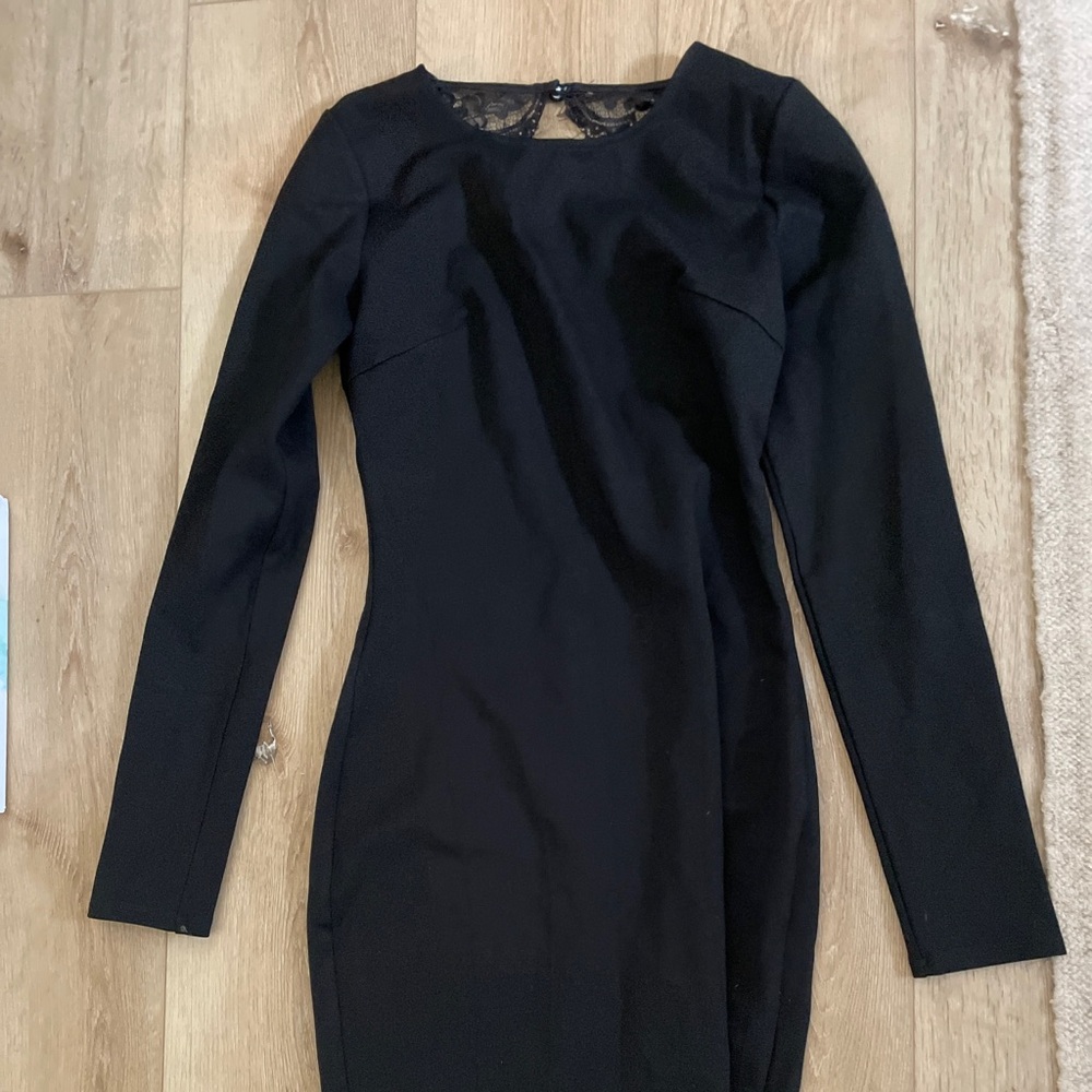 Lulu's Classic Black Long Sleeve Dress